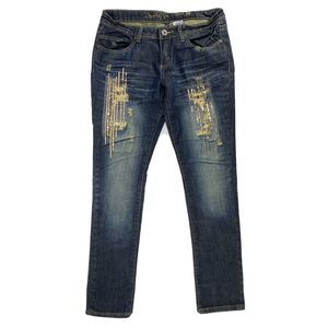 Revolution Jeans Womens Size 7 Blue Distressed